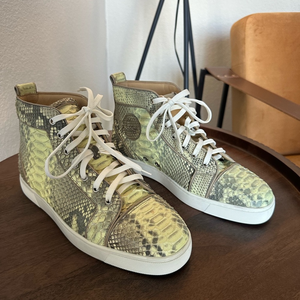 Christian Louboutin sneakers snake skin , glow in the dark